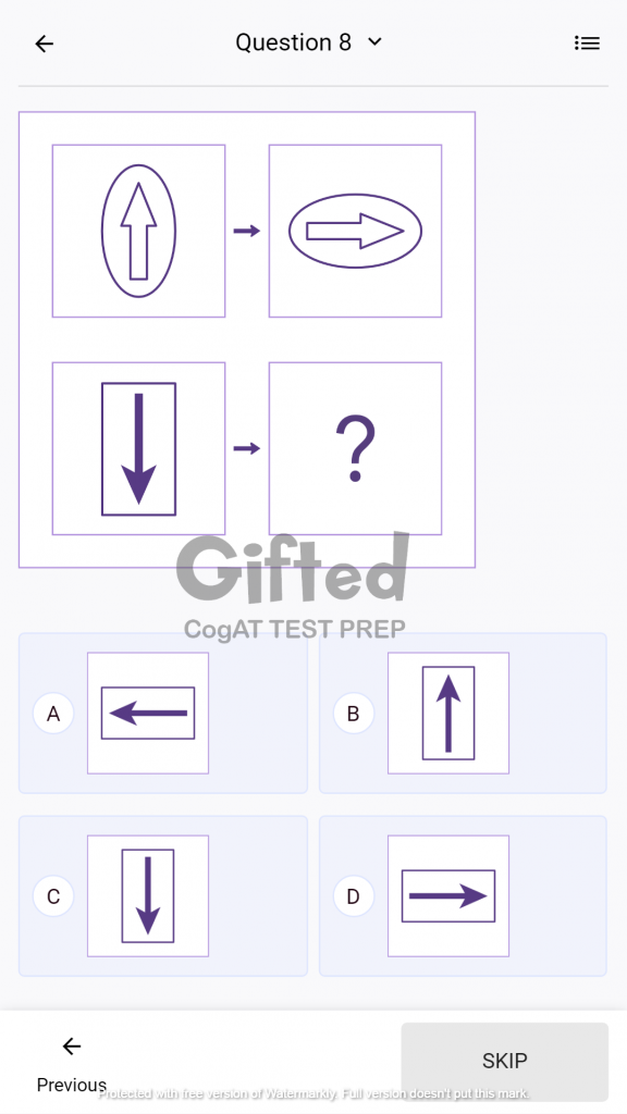 Grade 2 CogAT Practice Questions for Figure Matrices 