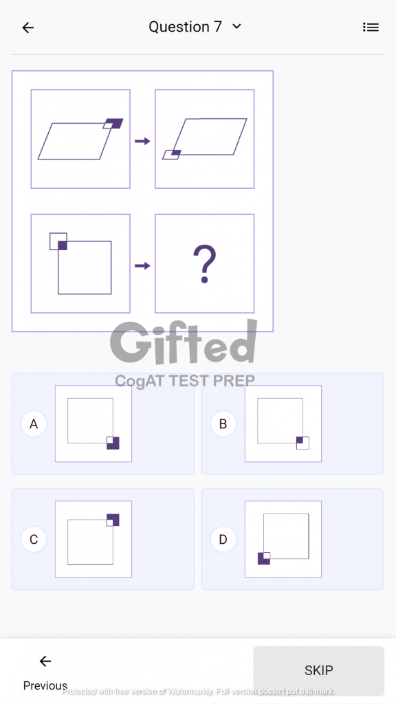 Free CogAT Practice Questions for Figure Matrices