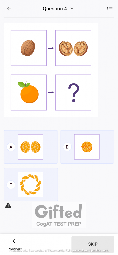 Quantitative Battery Number Analogies CogAT Practice Question