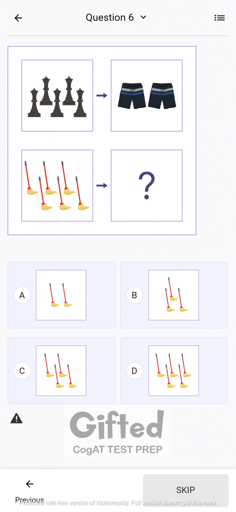 CogAT Number Analogies Kindergarten Worksheets