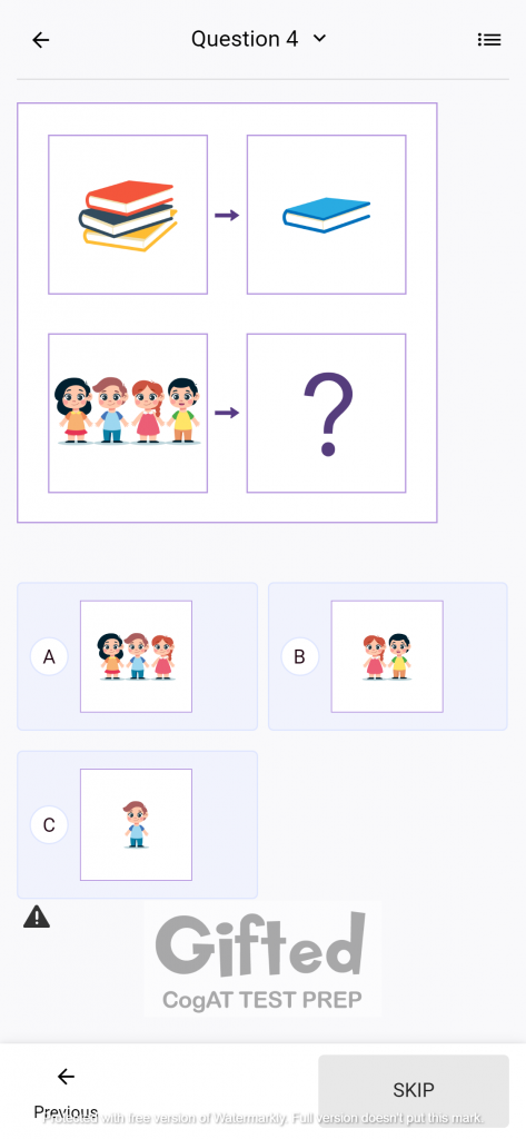 CogAT Number Analogies Sample Questions