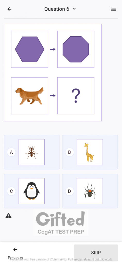 CogAT Number Analogies Grade 1 Worksheets