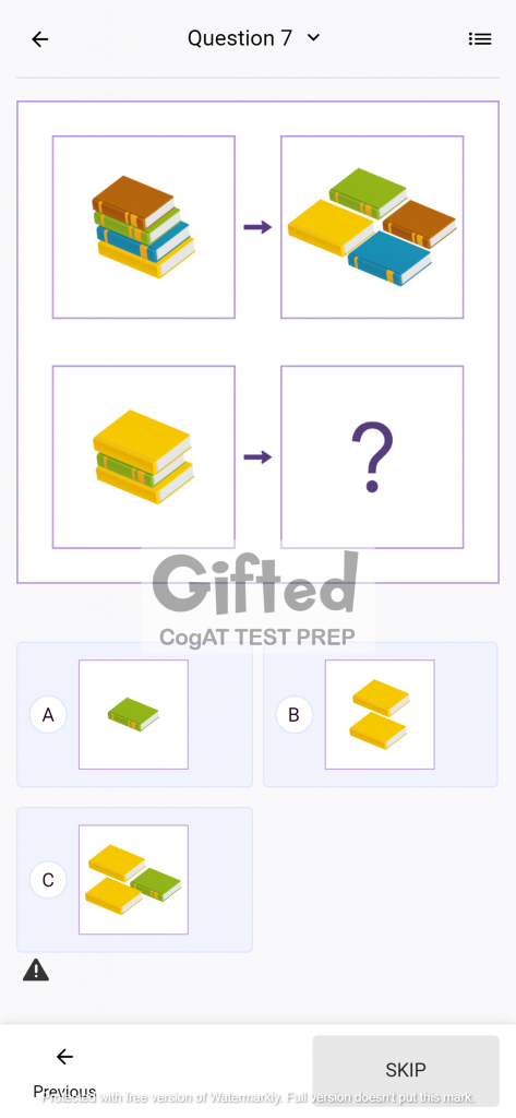 Grade 1 CogAT Practice Questions for Number Analogies