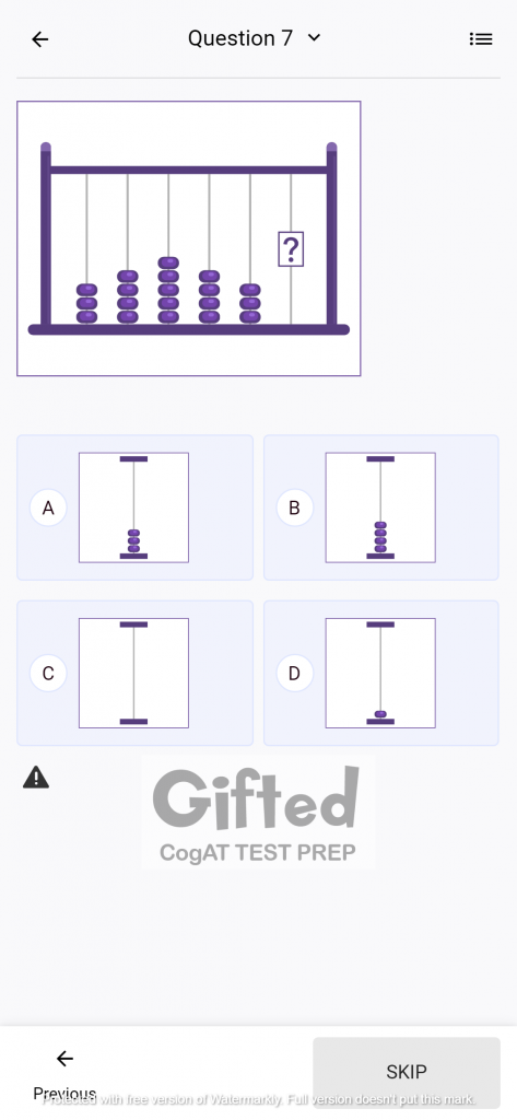 CogAT Kindergarten Free Worksheets
