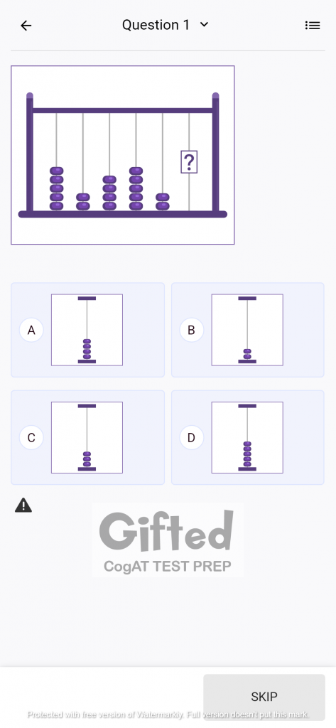 Number Series CogAT Grade 1 Free Picture-Based Questions