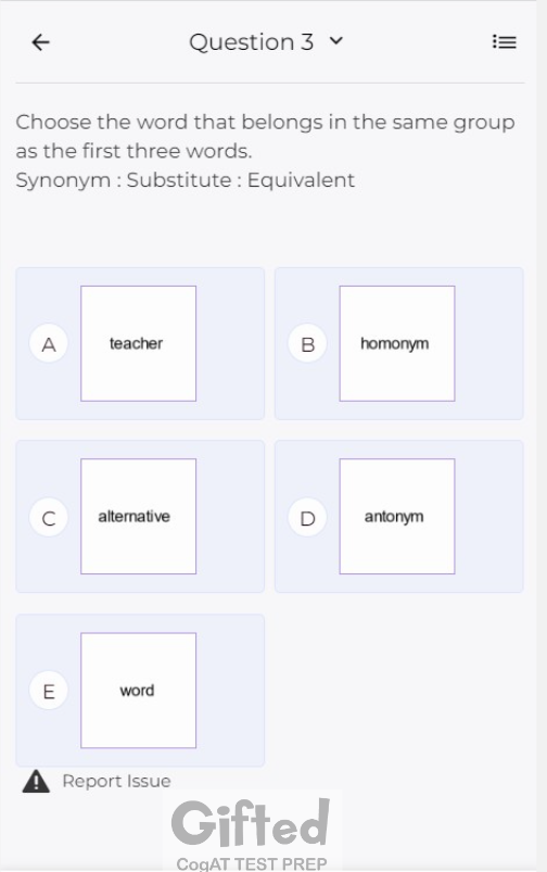 CoGAT exam free questions