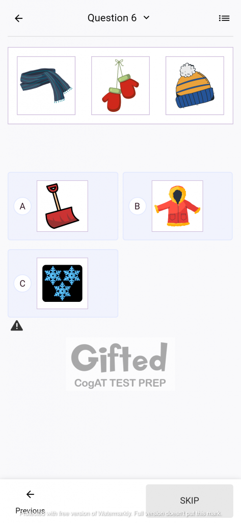 First grade cogat practice questions