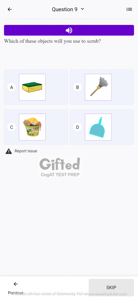 cogat kindergarten practice questions