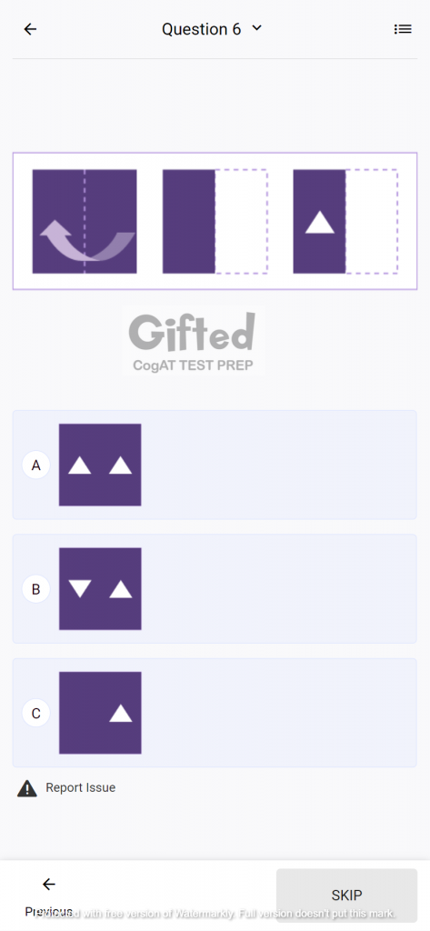 Gifted nonverbal questions Grade 1