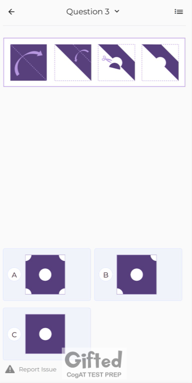 Paper folding practice problem with answer
