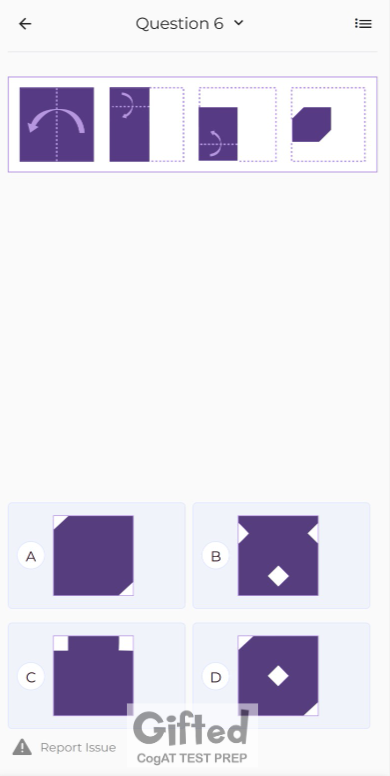 Paper folding example, easy level