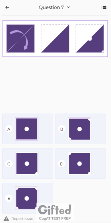 Paper folding example, harder level