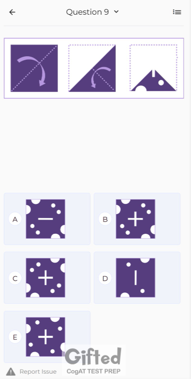 CogAT grade 7 nonverbal reasoning sample question