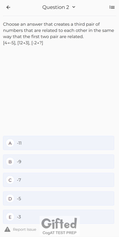 Number analogy worked example with answer