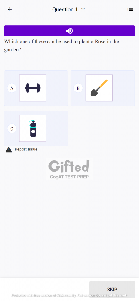 cogat practice test for kindergarten