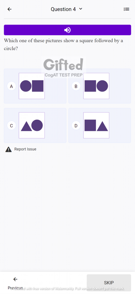 cogat verbal sample questions