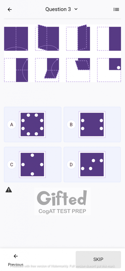 NonVerbal Sample Questions Gifted Testing Grade 1