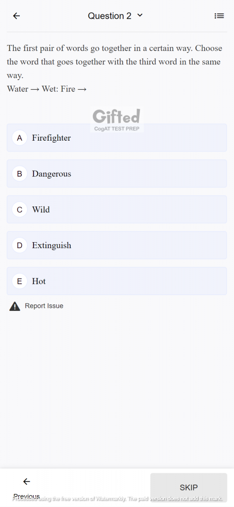CogAT practice test