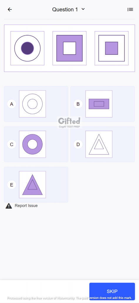 CogAT practice test grade 1