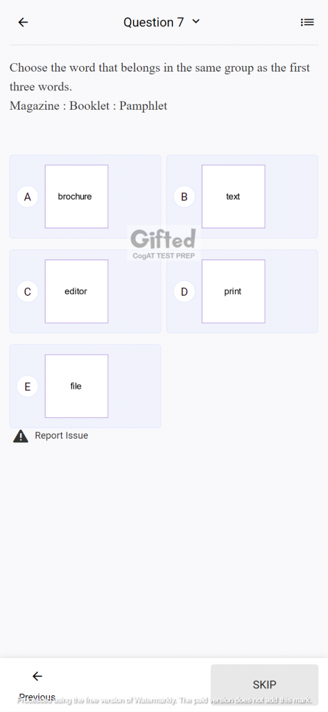 verbal battery questions for grade 5