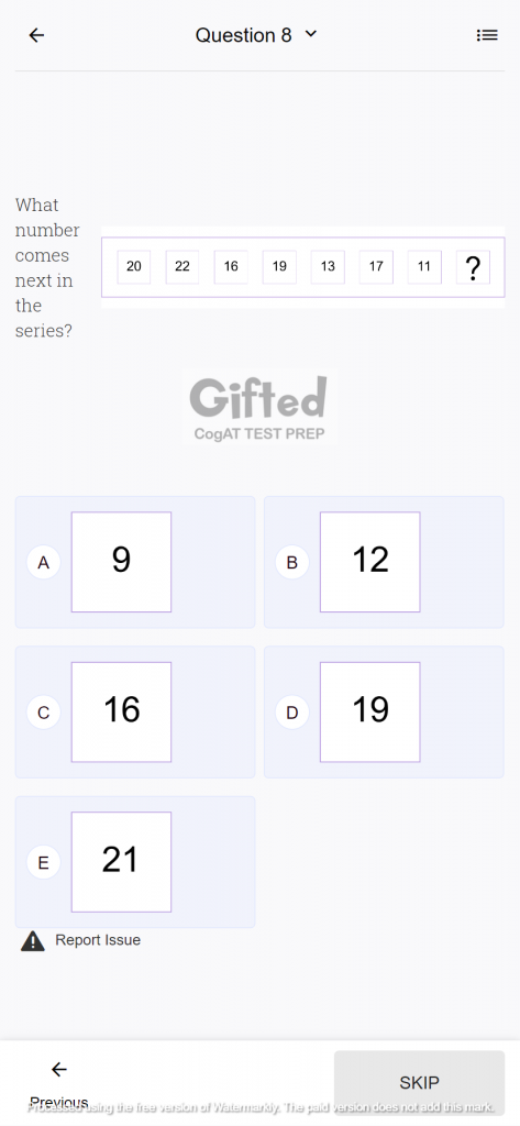CogAT verbal sample questions