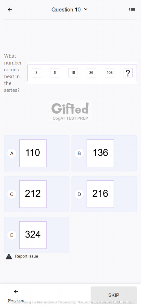 gifted practice test for grade 4