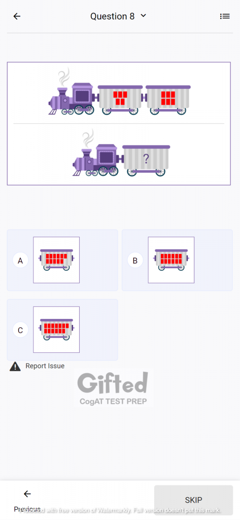 cogat practice questions kindergarten