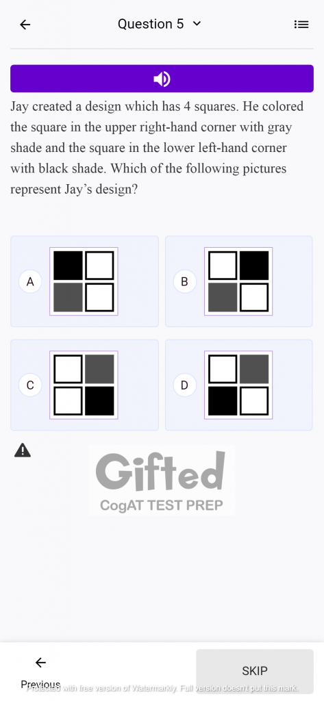 CogAT Sentence Completion Kindergarten Worksheets