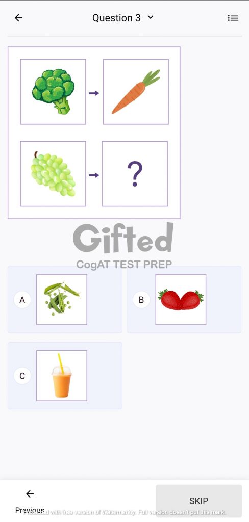 2nd Grade Gifted Practice Test(Verbal Battery)