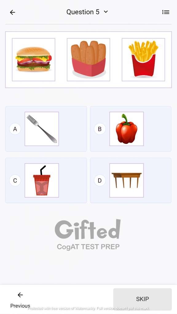 Picture Classification Gifted Practice Questions for Grade 2