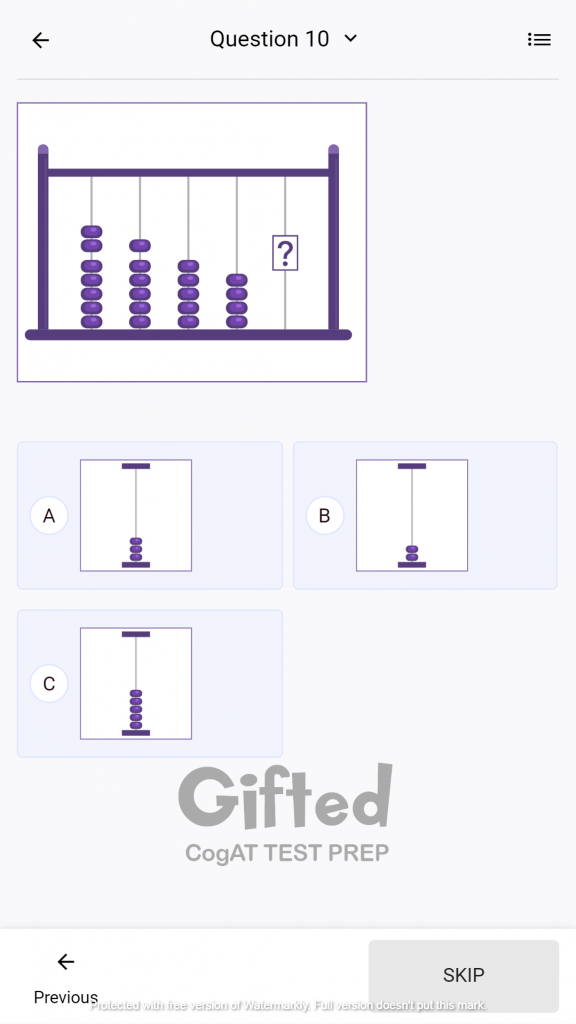 Gifted testing practice questions for Grade 2