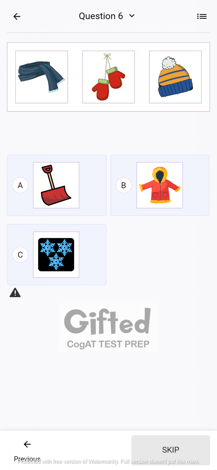 Free cogat practice test for grade 1 gifted talented test