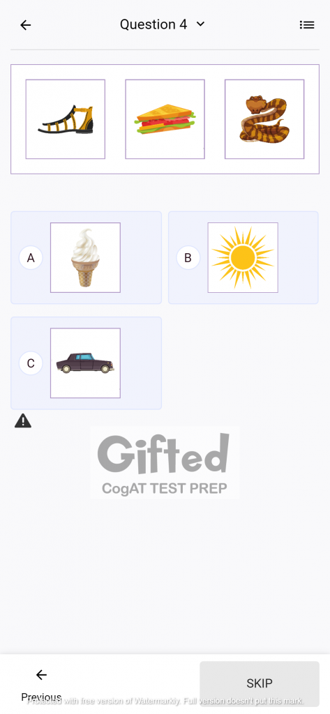 Cogat Picture Classification Kindergarten Worksheets