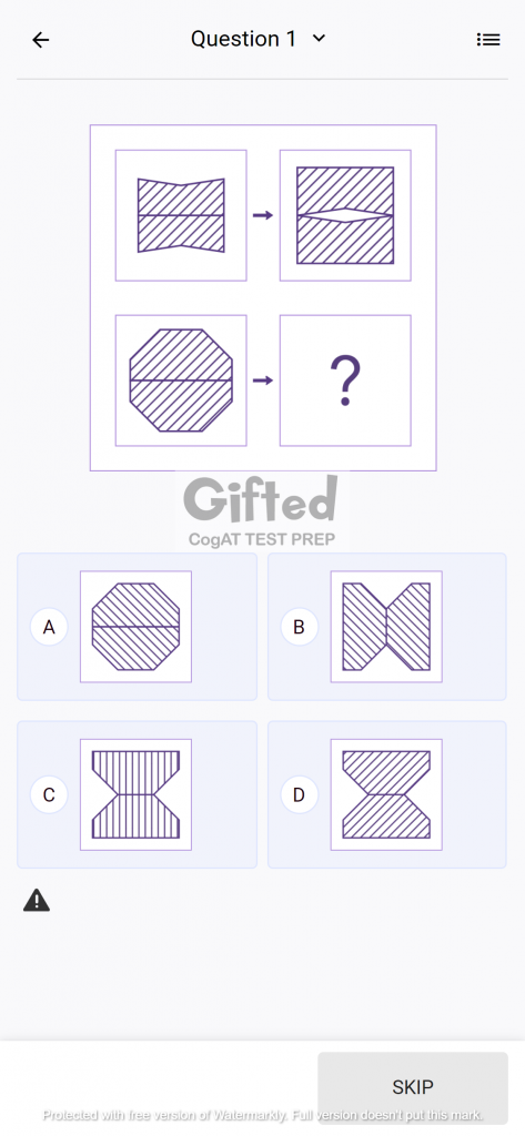 Figure Matrices Cogat Test Prep Grade 2 Practice Question