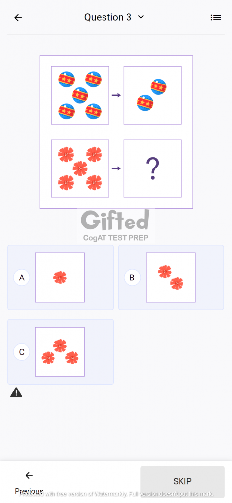 CogAT Number Analogies Kindergarten Worksheets