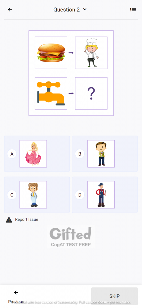 gifted test sample questions