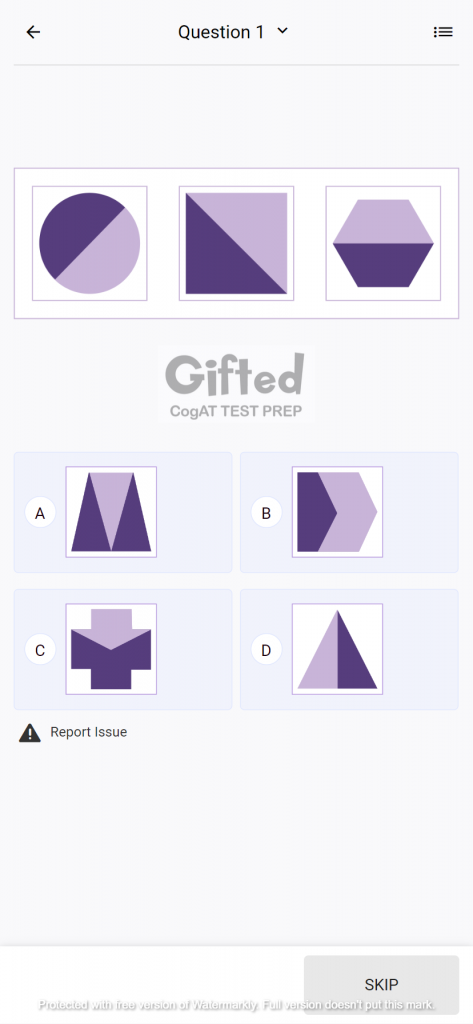 Cogat Nonverbal Sample Questions for Grade 2