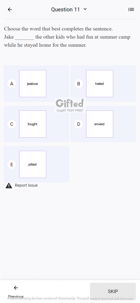 gifted practice test