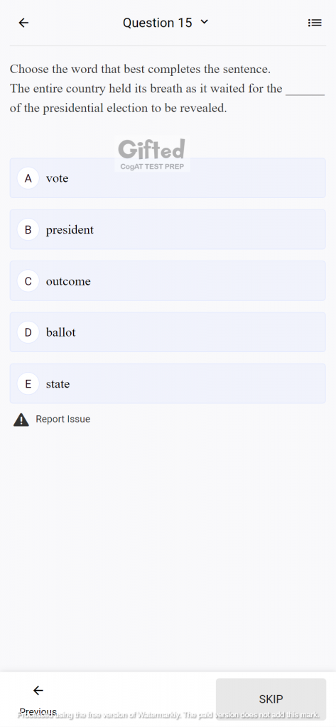 sample cogat questions