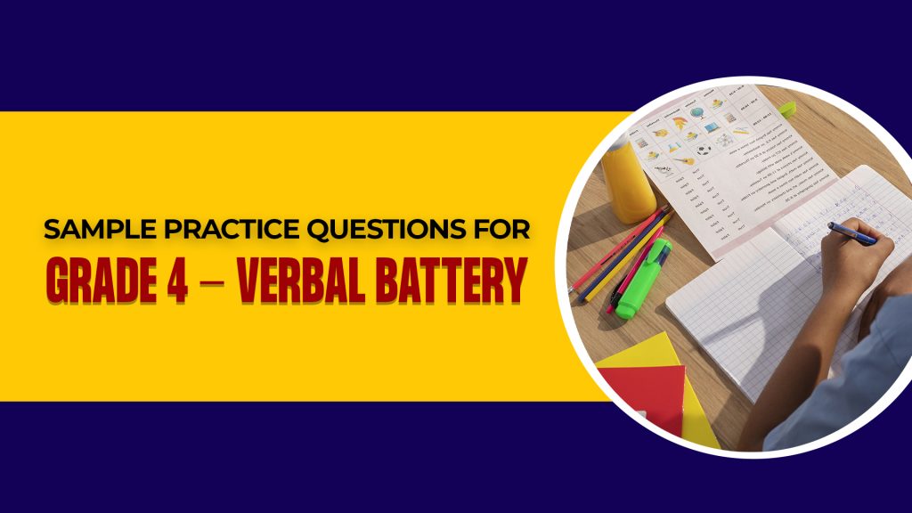 CogAT verbal sample questions for Grade 4