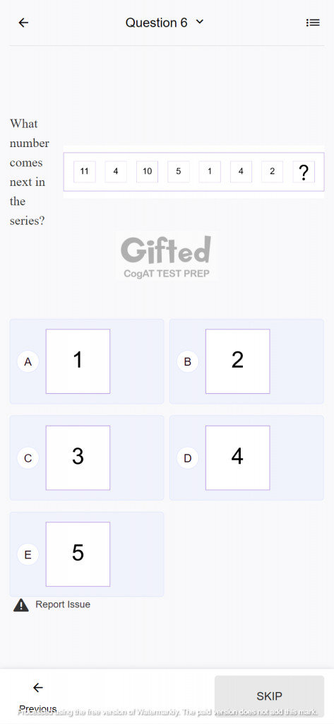 grade 5 gifted quantitative questions 