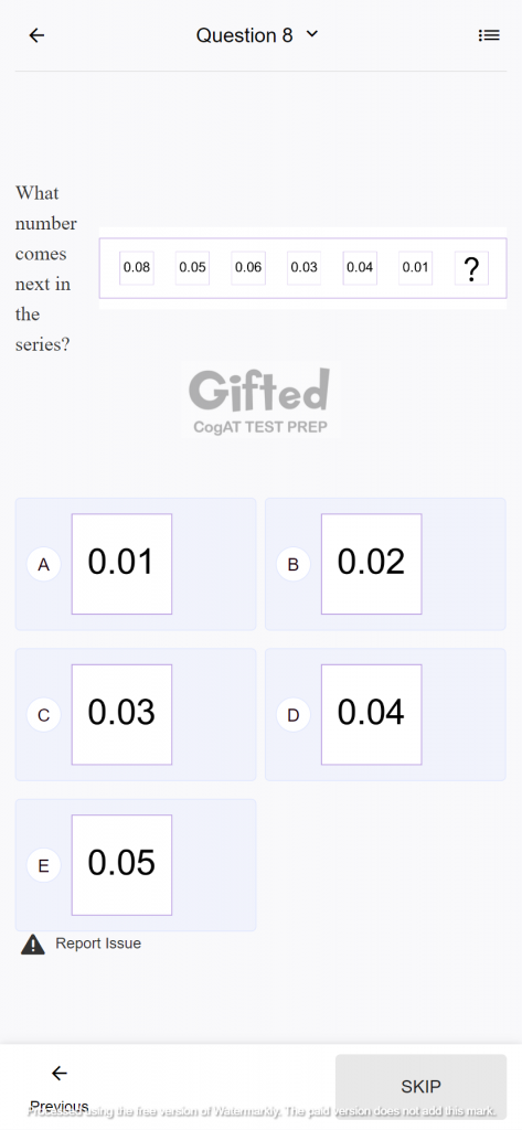 free grade 5 gifted quantitative questions  