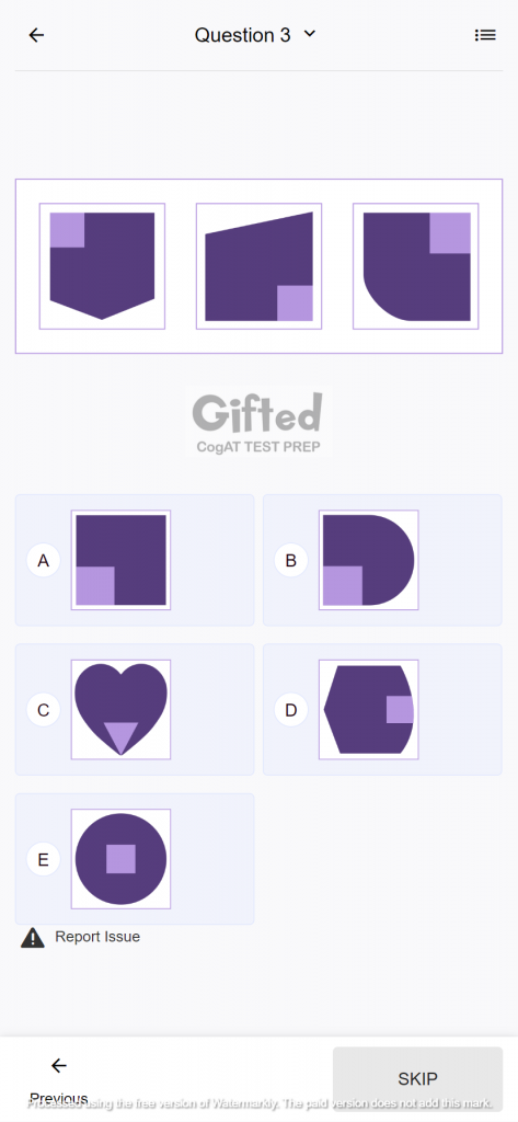 gifted practice test for grade 3