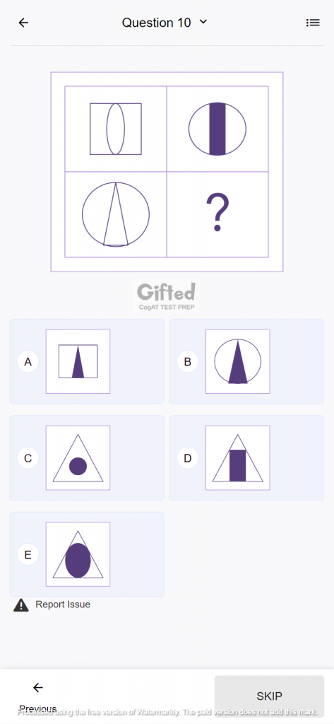 gifted practice test for grade 4